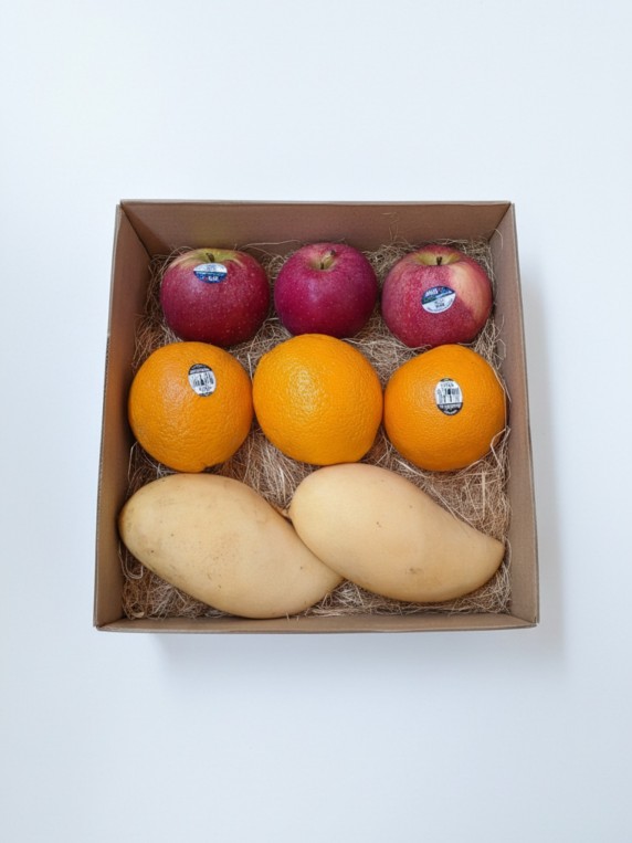 Tropical Fresh Fruit Box – Apple, Orange & Mango