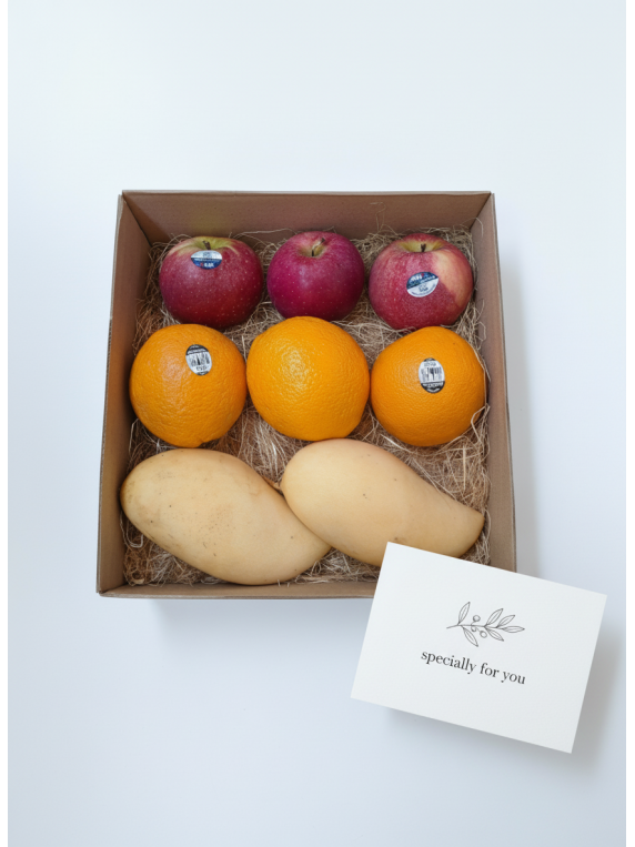 Tropical Fresh Fruit Box – Apple, Orange & Mango