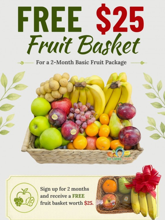 Basic Weekly Pack (2 Month Subscription) with Free Fruit Basket